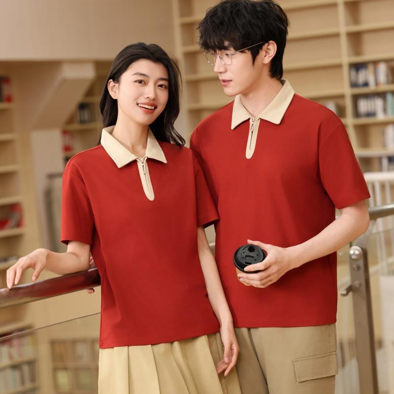 7777 低碳长绒棉(拉链)仿棉翻领