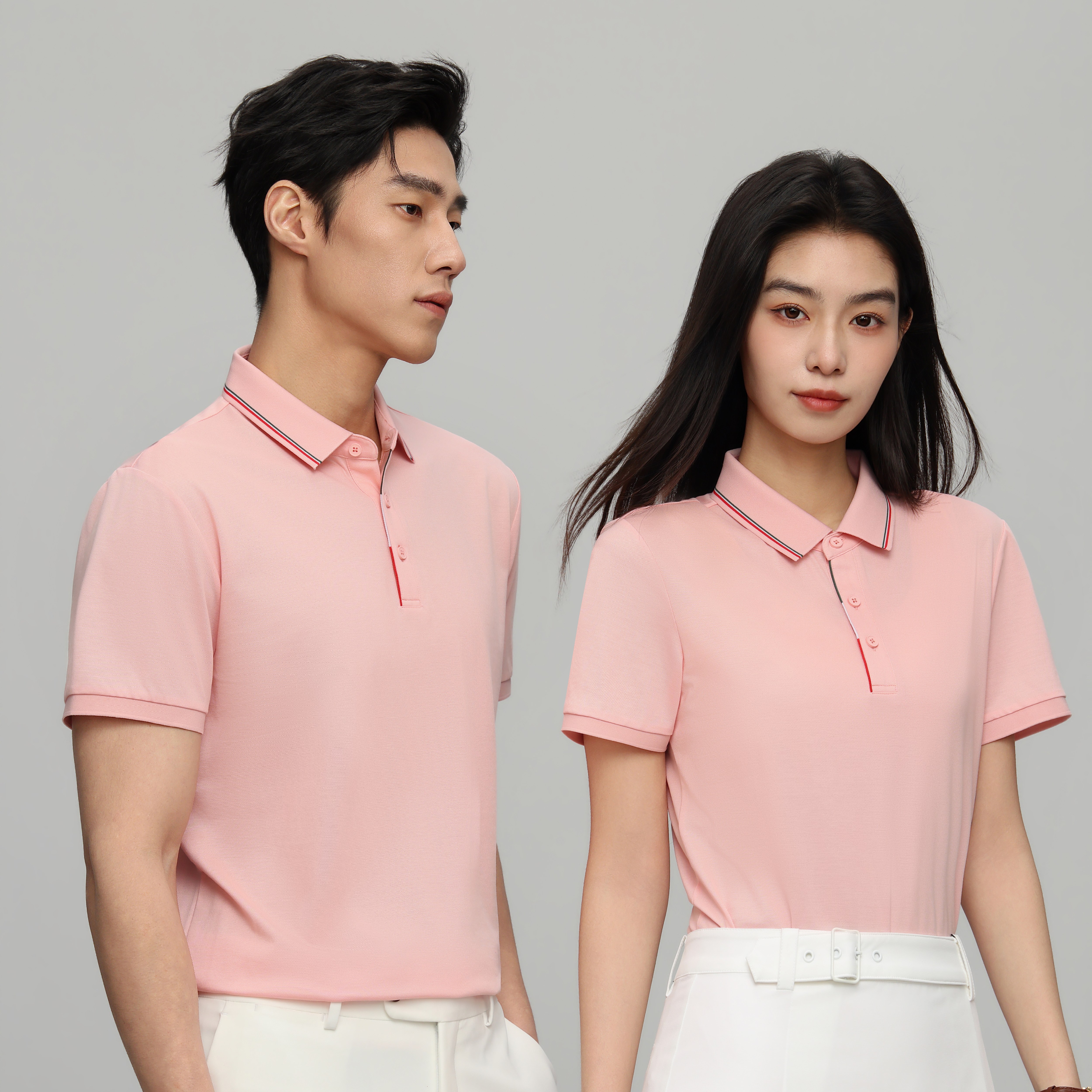 190 g Mercerized Lyocell Italian-Contrast Ribbed Double-Layer Collar Polo