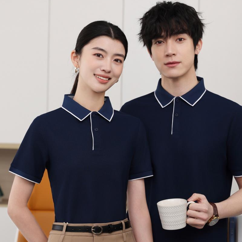 6701 动感大珠地仿棉间边翻领