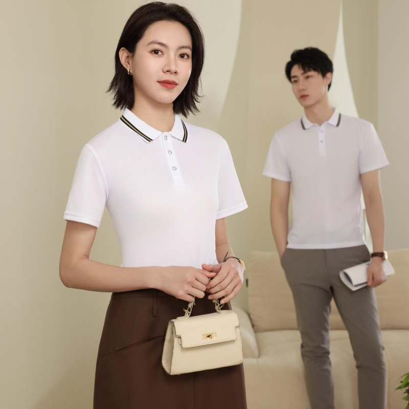 679 天达系精梳冰离子间色翻领