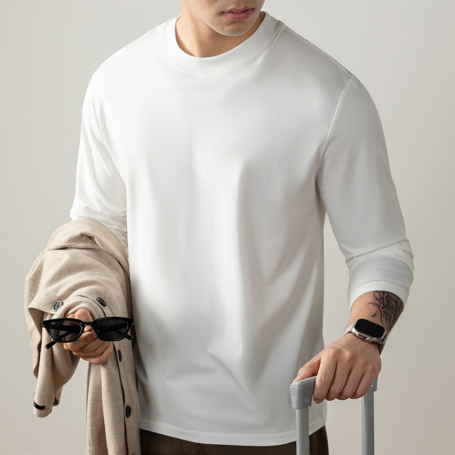 15012 210G莫代尔亲肤长袖T恤