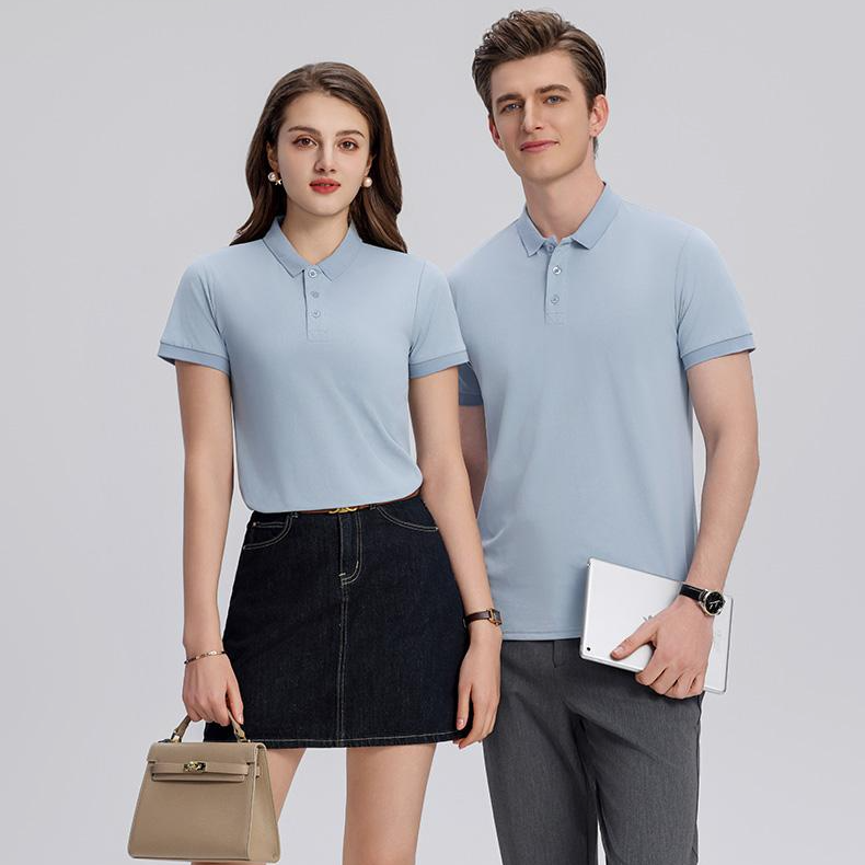 2588 纯色冰氧翻领短袖(亚欧码)
