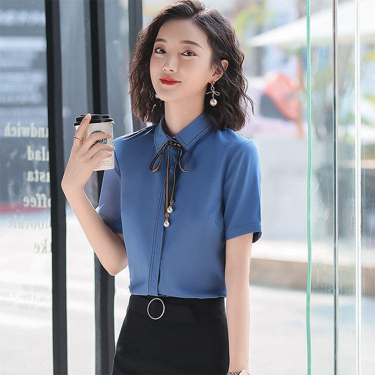 QY A0037# 女款职场短袖衬衫 （当天下单隔天发）