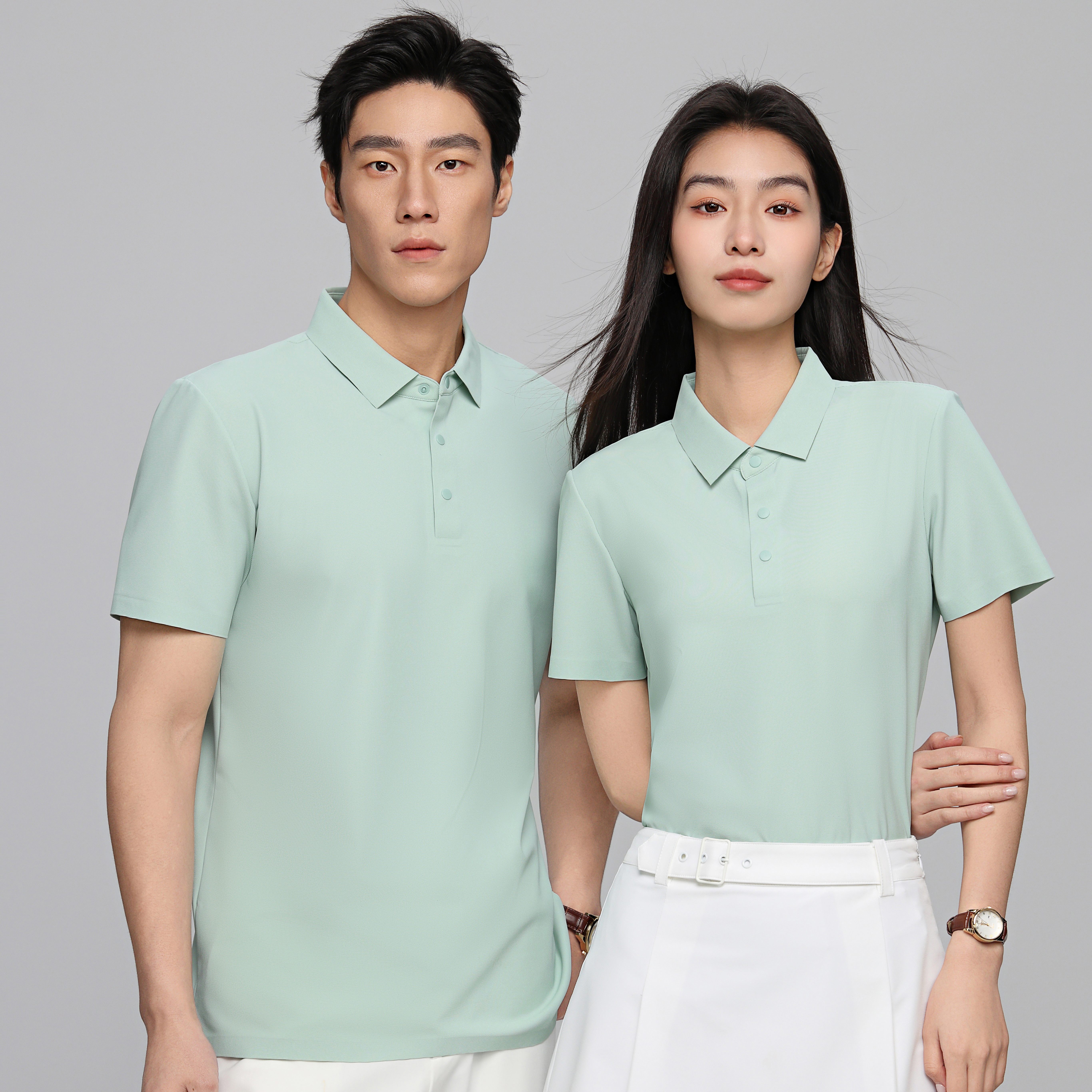 190 g Waffle-Knit Seamless-Tech Bonded-Collar Short-Sleeve Polo