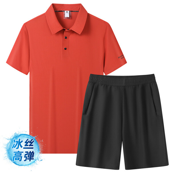 TZ8137 跨境冰丝透气商务高端短袖衫短裤套装