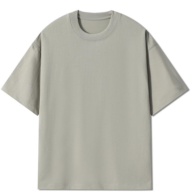 320 g 26s Double-Yarn Relaxed Heavyweight Solid Crew-Neck T-Shirt