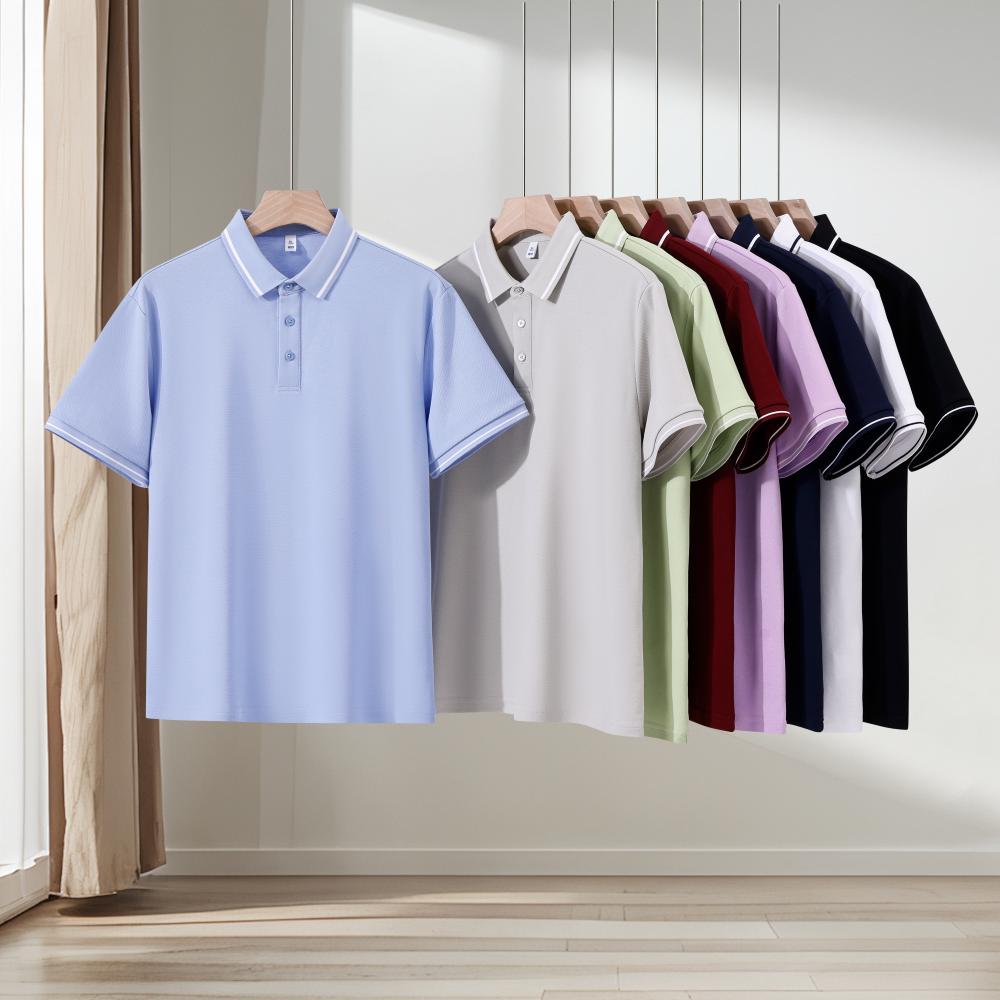 220 g 40s Double-Knit Lyocell Contrast-Collar Polo