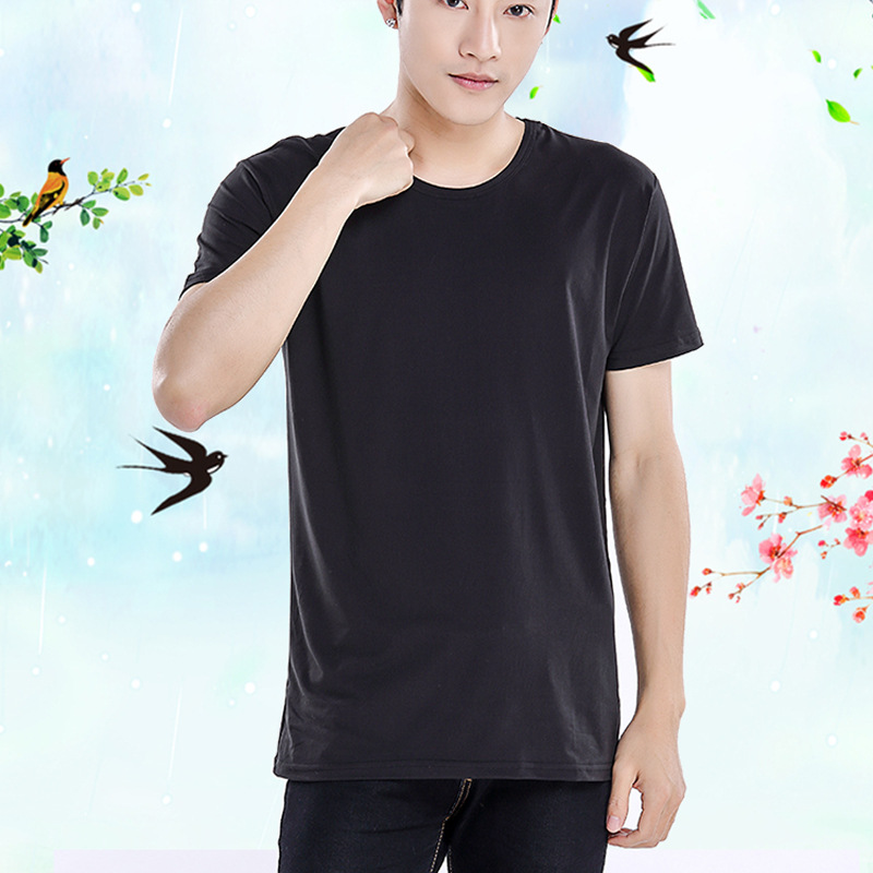 黑色拉领莫代尔 黑色拉领莫代尔圆领T恤