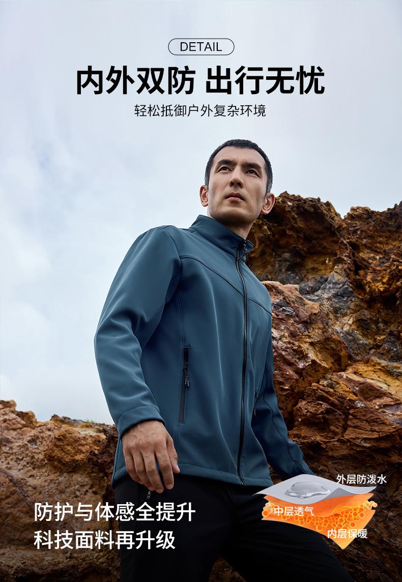 D31#高性能高品质立领软壳冲锋衣 冲锋衣 细节展示 启虎