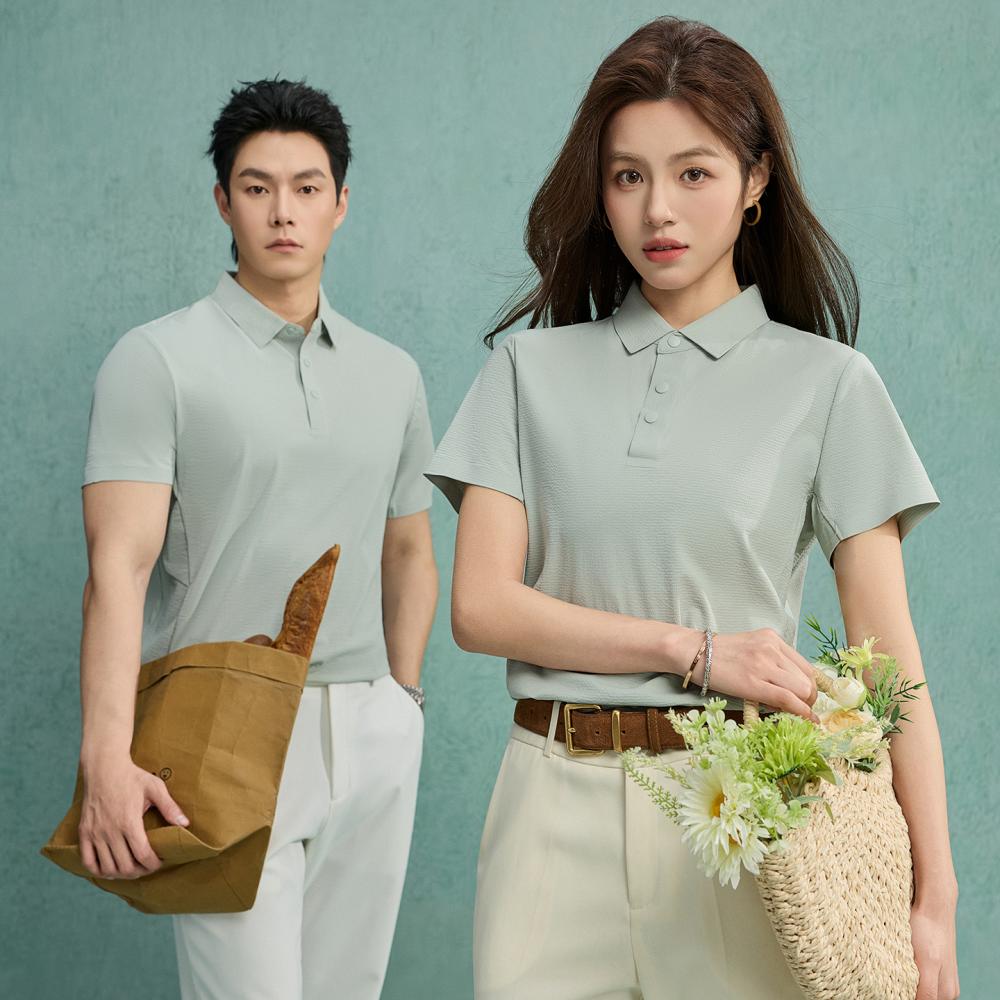 876 凉感10A抗菌翻领短袖