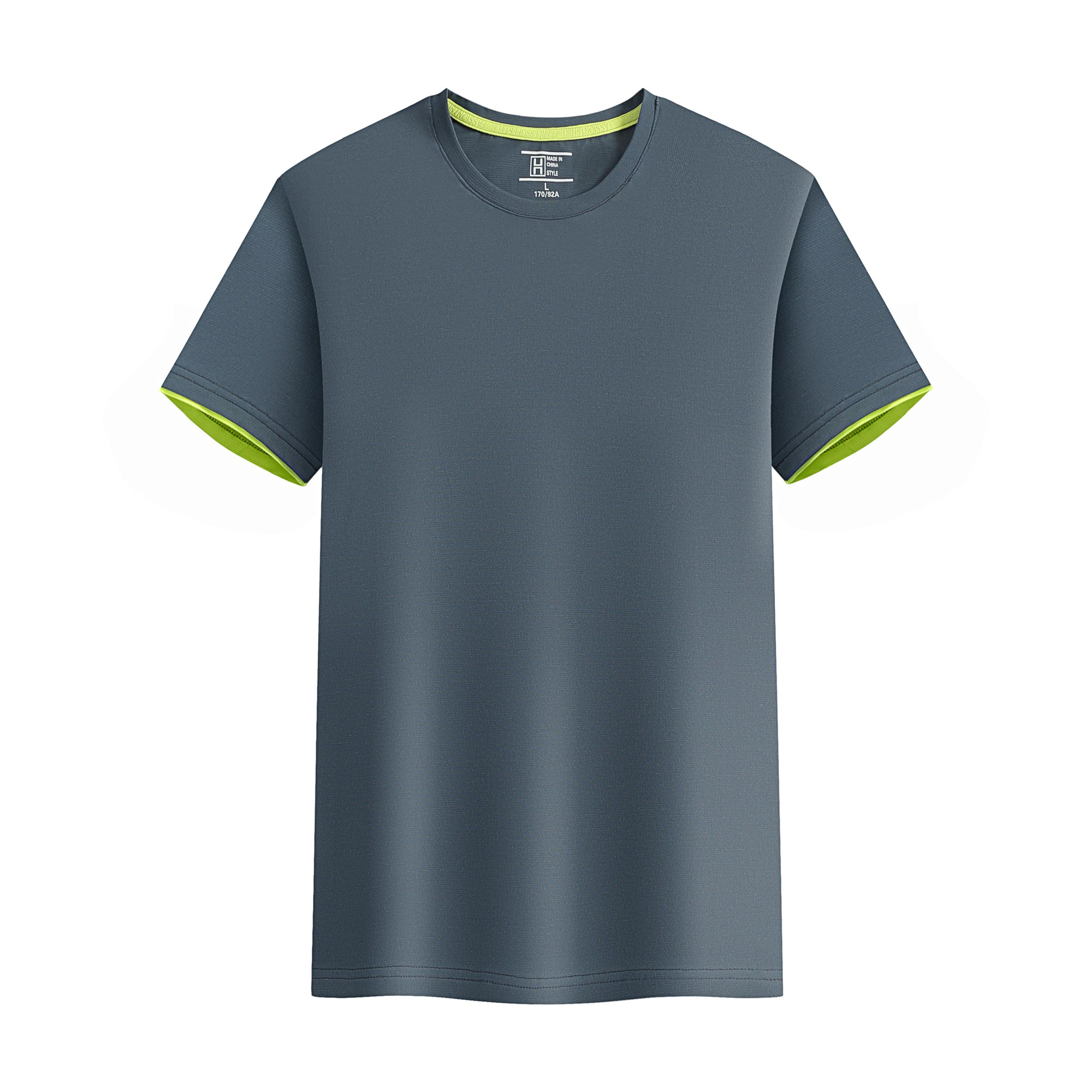 Quick-Dry Ice-Silk Color-Block Crew Neck