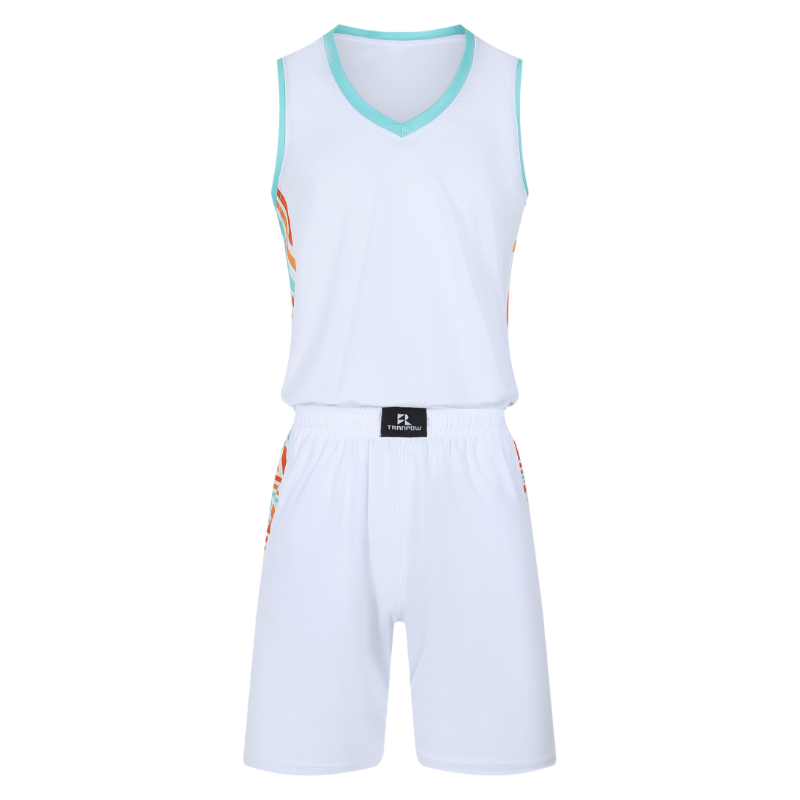 篮球训练服（款号8455） 白色 篮球服 团队定制 启虎