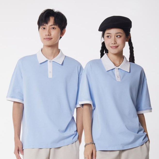 78019 撞色翻领短袖POLO衫