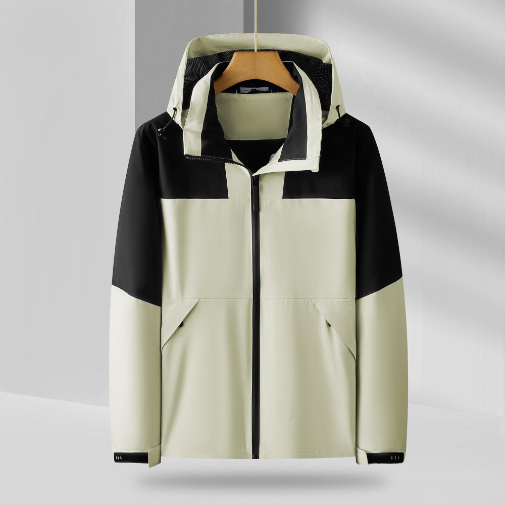 7799 时尚户外休闲连帽拼色单层冲锋衣（薄款）