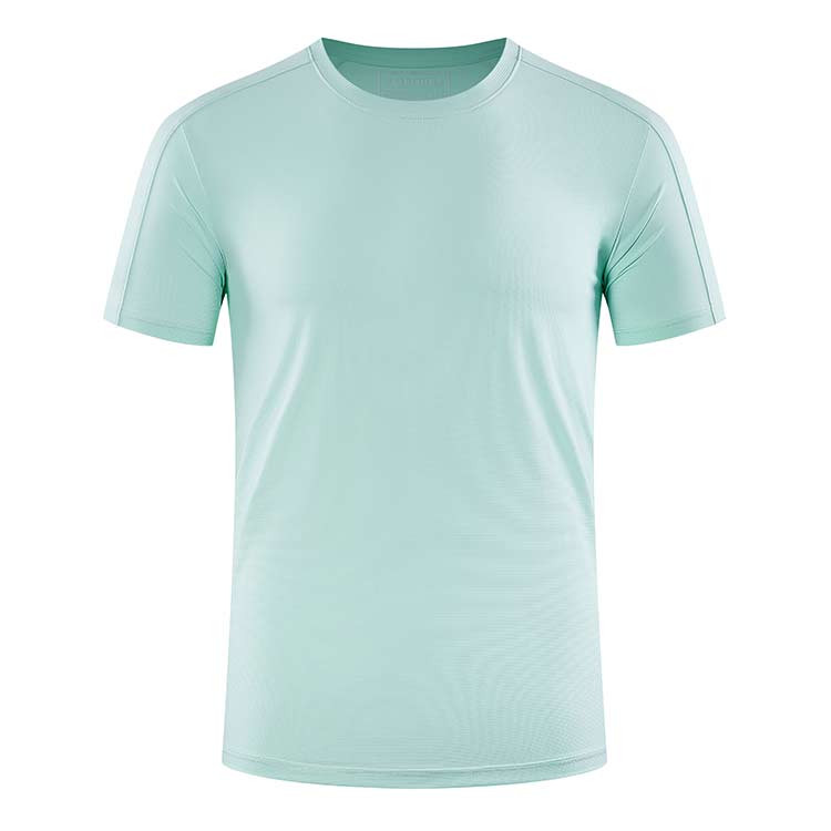 170 g Ice-Silk Crystal-Grid Nylon Crew-Neck T-Shirt