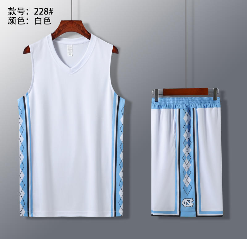 北卡球员版 白色 篮球服 团队定制 启虎