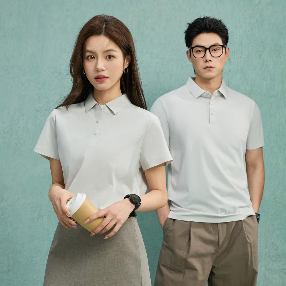 256女款 防晒迪桑皱10A抗菌翻领短袖