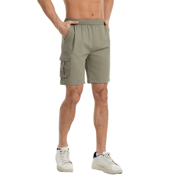 KZ9912 夏季纯棉短五分裤休闲工装口袋跨境商务休闲大码