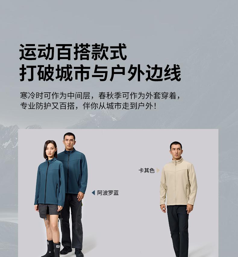 D31#高性能高品质立领软壳冲锋衣 冲锋衣 细节展示 启虎