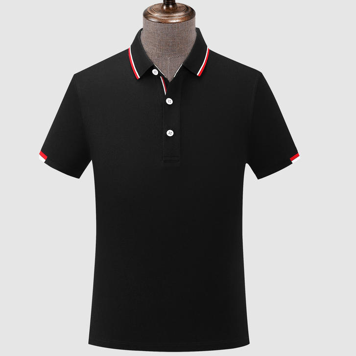 200 g 40s Ice-Silk Chiffon Contrast Double-Layer Collar Polo
