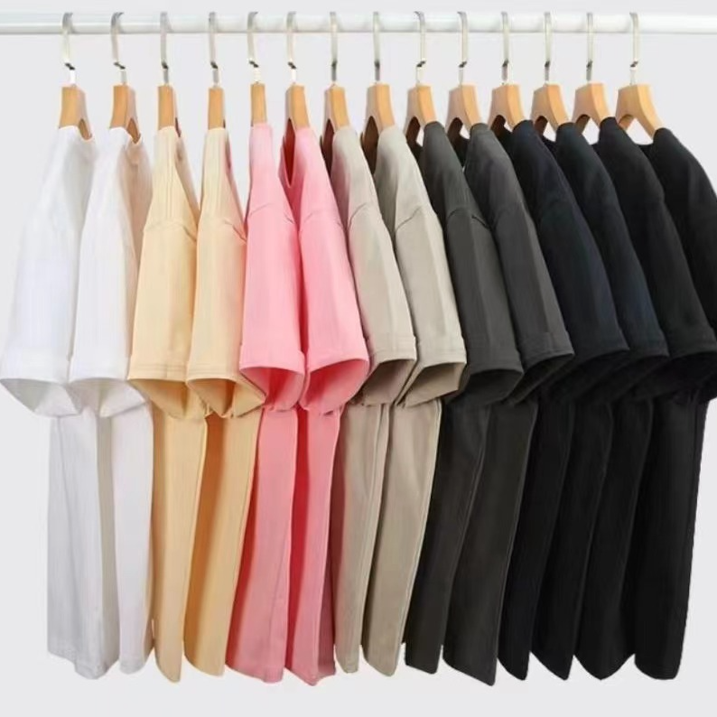 A5017 A5017-260克双纱落肩短袖圆领纯棉T恤 (非独立包装)