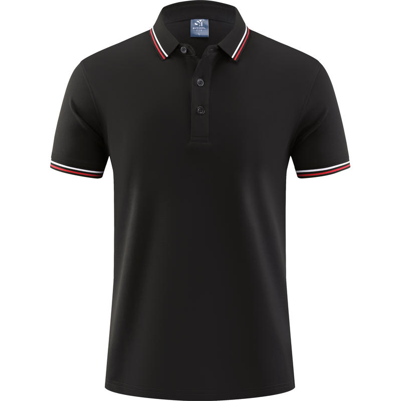 Contrast-Collar Short-Sleeve Polo