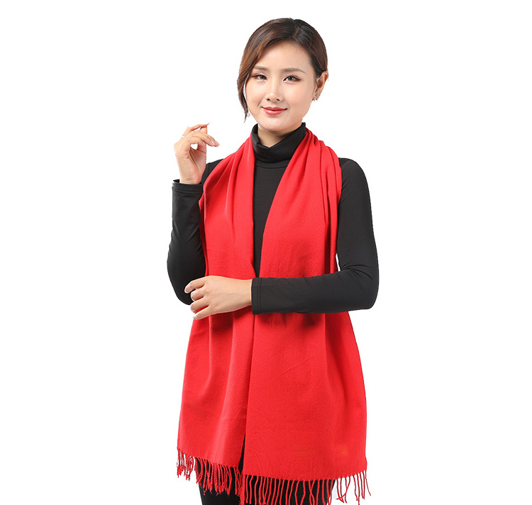 加厚针织红围巾(图4)