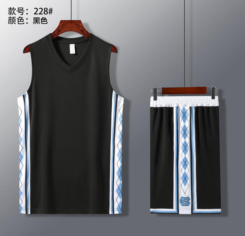 北卡球员版 黑色 篮球服 团队定制 启虎