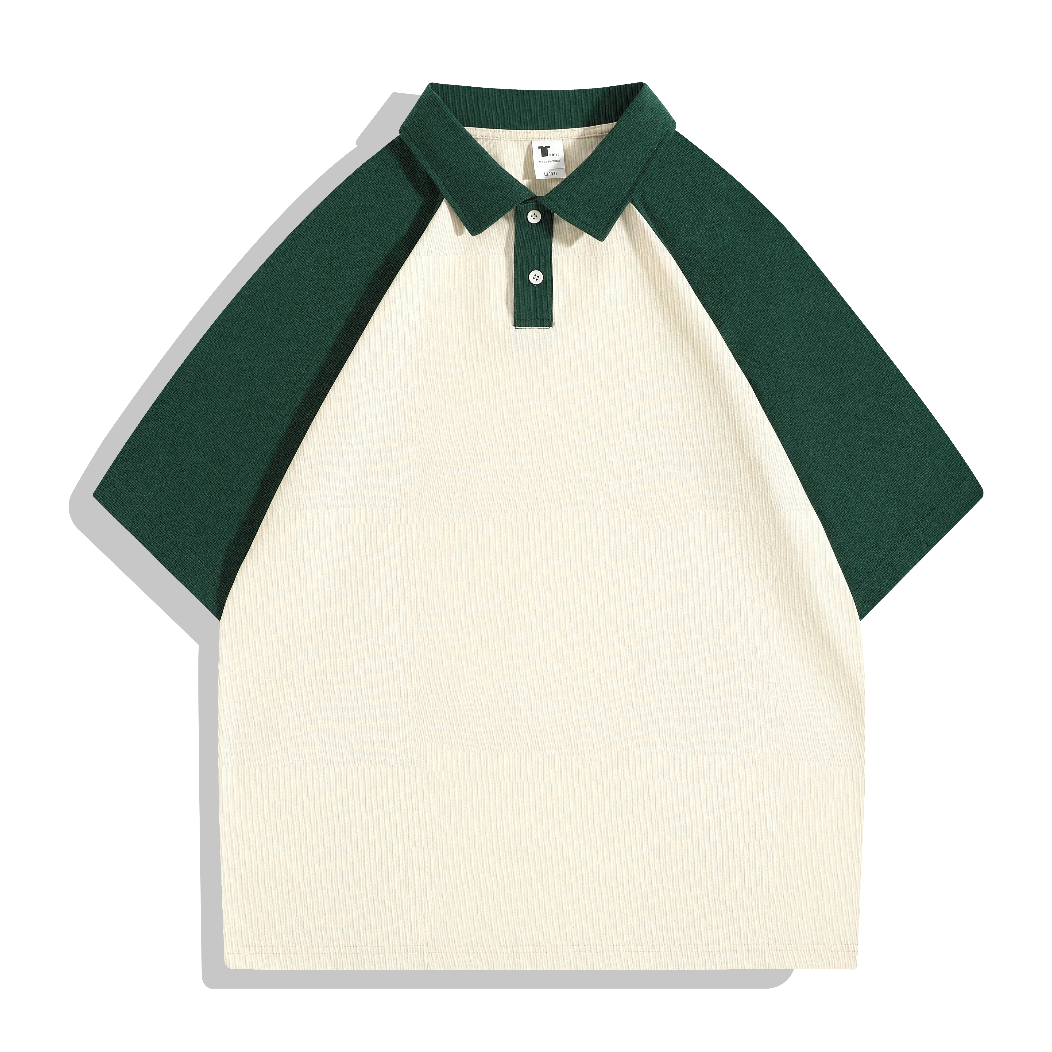 新款P069 新款P069  新疆长绒棉拼色插肩翻领POLO(240克7A抗菌)